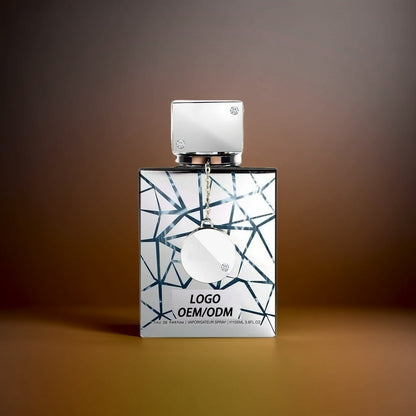 Wholesale 100ml Silver Electroplated Glass Fine Mist Atomizer Square Empty Refillable Perfume Spray Bottle for Women